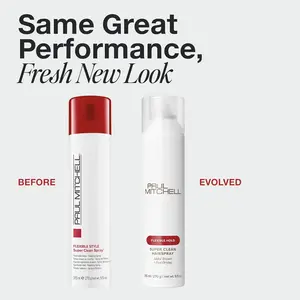 Paul Mitchell Super Clean Hairspray - Fast-Drying, Flexible Hold Unisex Haircare Product for Normal Hair, Lightweight Cucumber-Scented Vegan Formula Volumizing