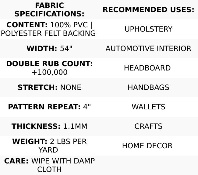 Caicos Snake Skin Faux Leather Vinyl Fabric