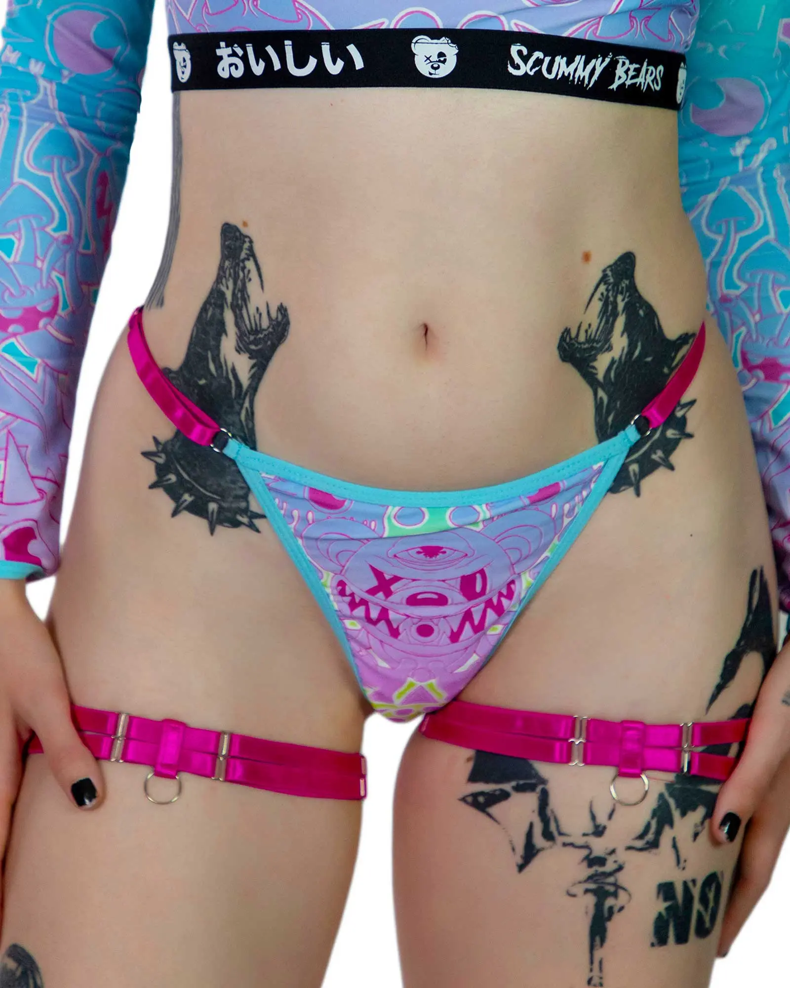 Silly Psilocybin Thong Bottom with Garters