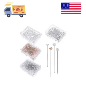 400 Pcs Bouquet Pins Flower Pin, 4 Styles Boutonniere Pins Pearl Crystal Head Corsage Pin