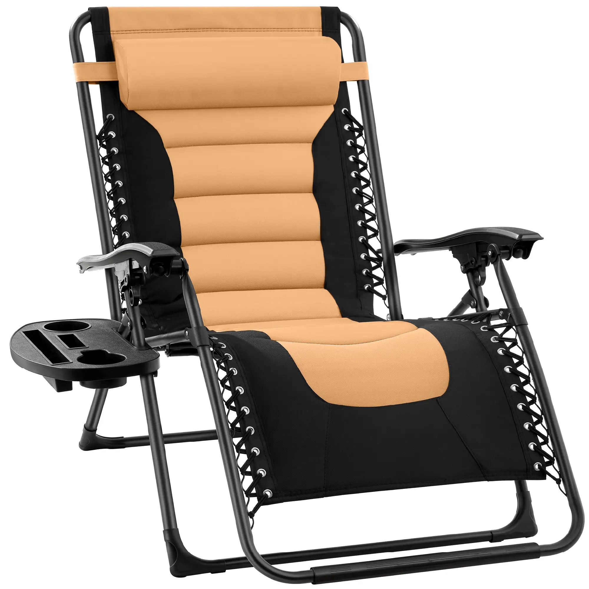Best Choice Products Oversized Padded Zero Gravity Chair, Folding Outdoor Patio Recliner w/ Side Tray