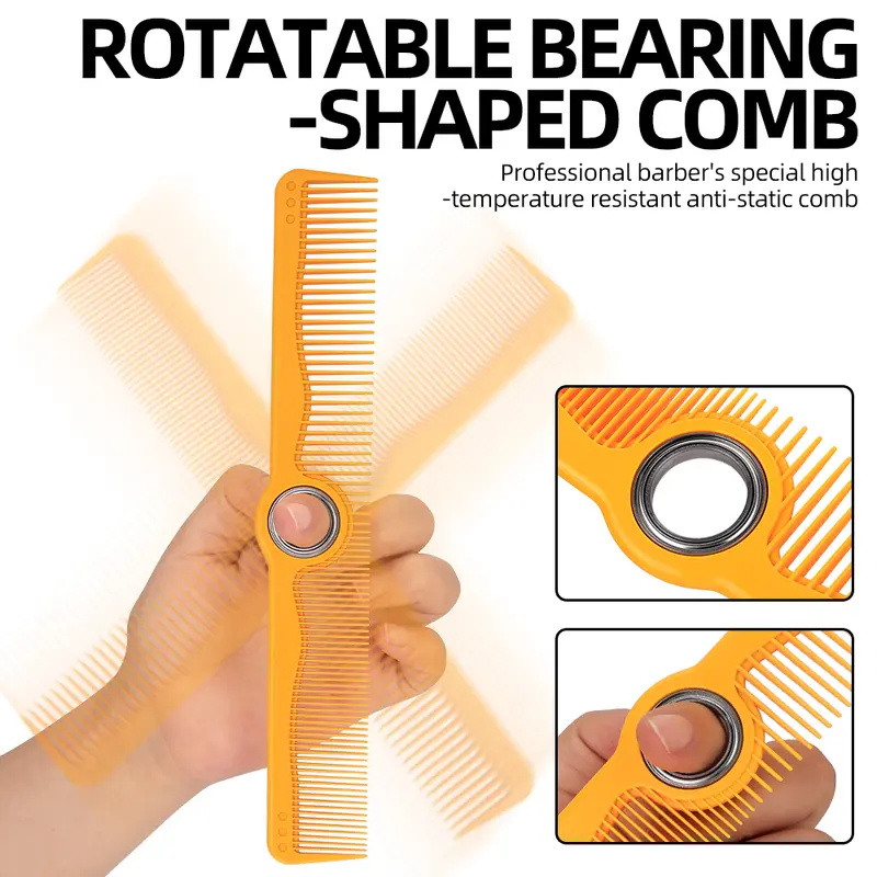 Professional Hairdressing Comb with Finger Spinner Rotating Comb - Anti-static and Heat-Resistant Design, Crafted for Professional Hairdressers and Stylists