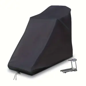 1pc 210D Waterproof Treadmill Cover, Dust Proof Heavy Duty Non-Folding Running Machine Cover with Drawstring for Indoor Outdoor Black
