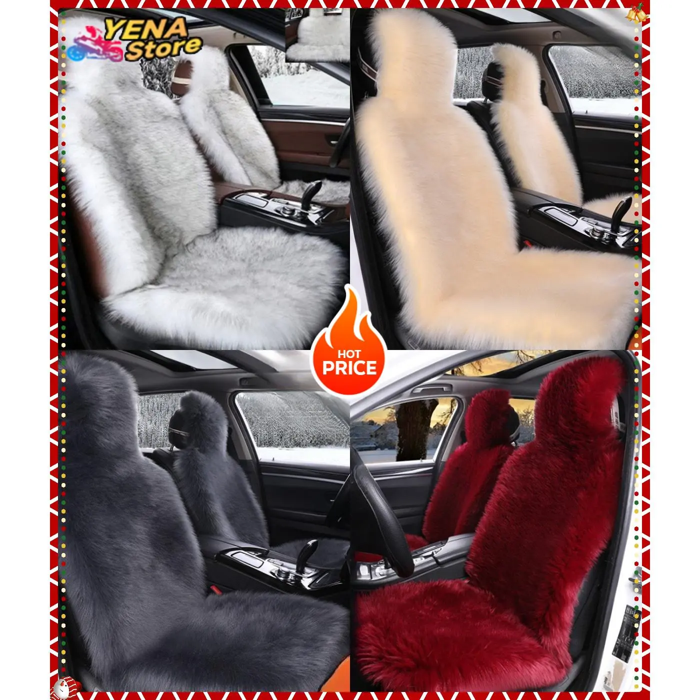 Warm plush extra large long wool imitation sheepskin car seat cover thick warm plush car faux fur seat cushion winter