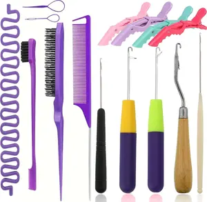 31-Piece Professional Hair Styling Tool Set, Includes Hair Brushes, Eyebrow Brushes, Highlighting Combs, Steel-Tip Combs, Teasing Combs, Hairpins, for Salon Home Hairdressing Styling