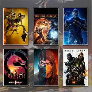 Game M-Mortal K-Kombat Poster HD Waterproof Self-Adhesive Art Vibrant Wall Print for Living Room Bedroom Bar Parlor Home Decor Gift Fade-Resistant Easy-Apply Durable Dly Artwork