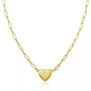 L&L Jewelry Cold Love Heart Magnet Pendant Stainless Steel Spiral Chain Simple Fashion Necklace for Women