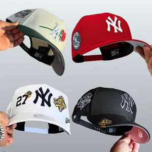 New Era MLB NY Yankees LA Dodgers Red Fitted Cap – 59FIFTY Flat Brim Baseball Hat, Bold Dual Logo Embroidery, Premium Cotton Fabric, Structured Crown Fit, Streetwear Urban Style, Comfortable Wear, Unisex Men Women Cap USA Fashion Trend