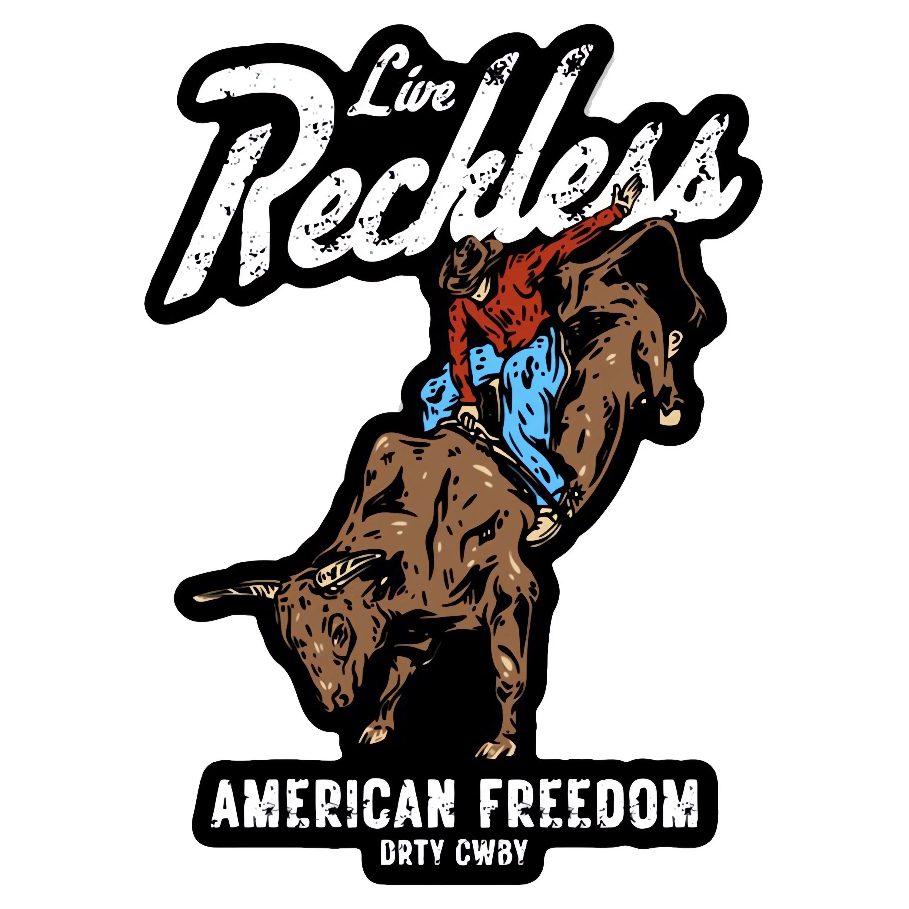 Live Reckless American Freedom Vinyl Wall Decal Sticker - UV-Resistant DIY Scrapbooking & Stamping Accessory, Outdoor Gear for Toys & Hobbies Projects