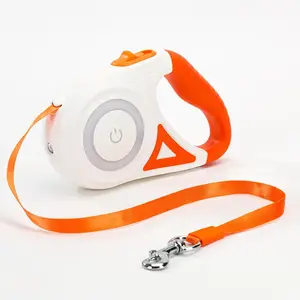 Retractable Dog Leash with LED Light, Anti-Slip Handle Pet Walking Leash，Night Walking Safety Dog Leash, One-Button Brake Retractable Leash with Light  360° Tangle-Free
