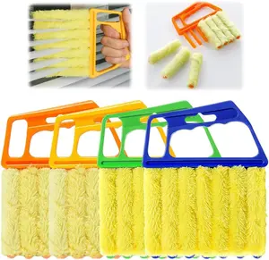 4pc Handheld Blinds Cleaning Tool for Air Conditioning Louvers Ceiling Fans Car Vents Dust Removal Brush Household Cleaning Small Tools Cleaner