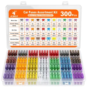 300Pcs Car Fuse Assortment Kit, 160 Mini Blade Fuses Automotive + 90 Standard Auto Fuses + 50 Micro + Puller – Replacement for RV Camper Boat Truck (2Amp 3A 5A 7.5A 10A 15A 20A 25A 30A 35A 40A)