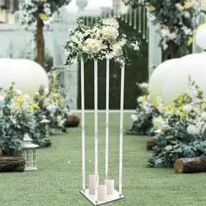 Clear Flower Stand, 40 Inch Tall 10 Inch Dia. Wedding Decoration Table Centerpiece Clear Acrylic Floor Vase Decorative Column Stand, for Home Party Wedding Event Ornaments