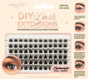 Amor Us # 4 DIY Lash Extensions - Authentic Eyelashes for Makeup Use, Natural Formula, Lightweight Design