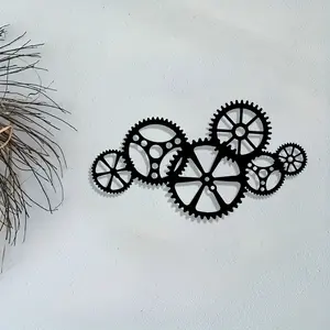 Vintage Steampunk Metal Wall Art - Complex Gear Design, Suitable for Living Room & Bedroom Decor, Unique Gift Idea for New Homeowners, Indoor Use Only
