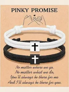 Adjustable Christian Cross Bracelets Set, Unisex Braided Rope Handmade Jewelry, Fashion Gift for Men Women Teens Girls, Faith Wear Jewelry