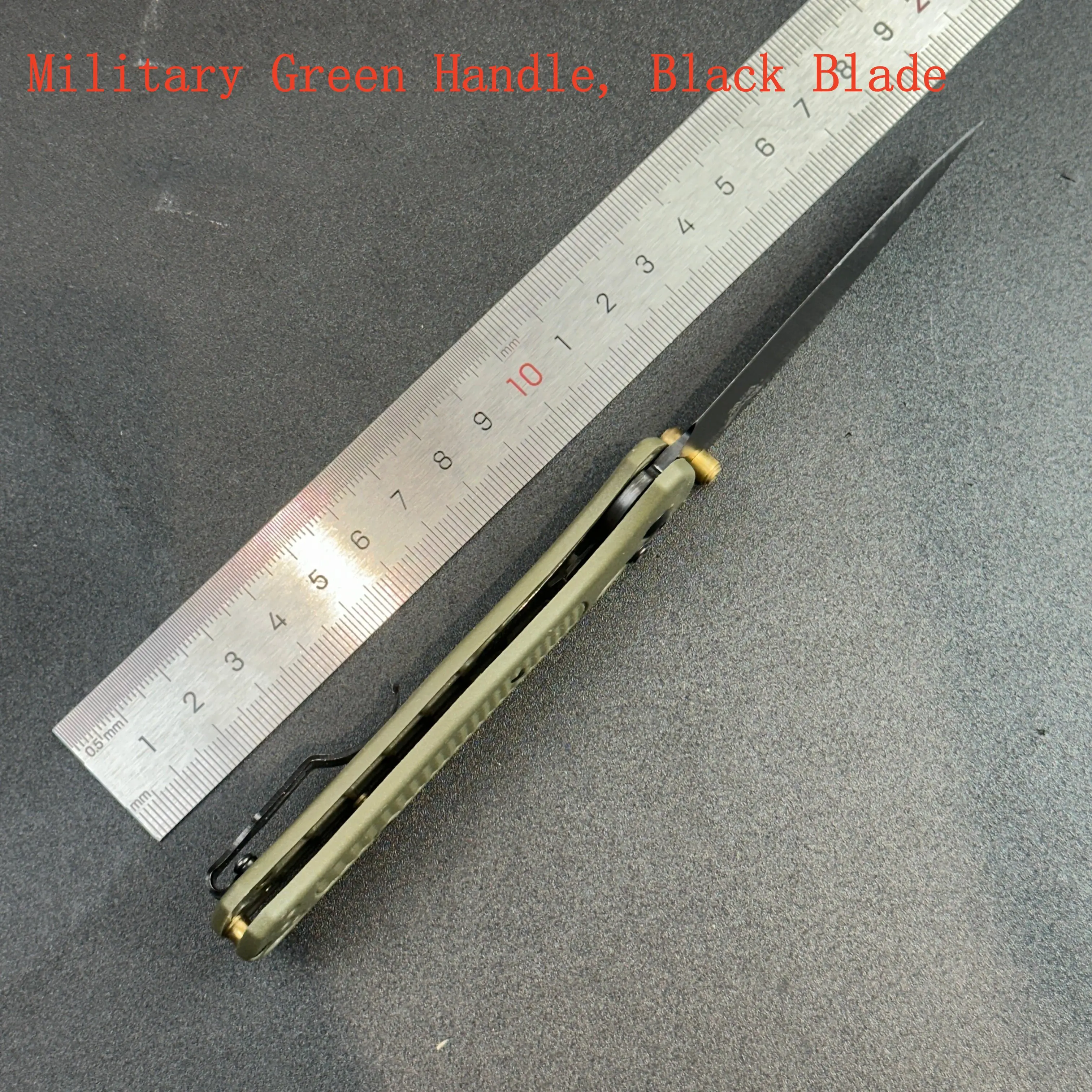 Military Green Handle, Black Blade