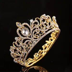 1pc Baroque Rhinestone Tiara Crown Hair Accessory - Sparkling Wedding Bridal Prom Hairpiece for Women s, Birthday Party Stage Performance Photography Prop,  Accessories Brides, Classic Flor