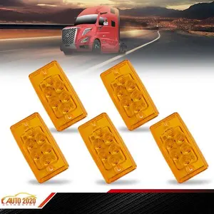 5pcs Rectangle Cab Light Fit For Amber Top Truck Roof Running Marker Light