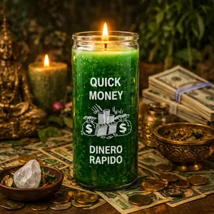 Vela de Dinero Rápido para Prosperidad, Abundancia y Apertura de Caminos | Ritual Espiritual de Atracción de Dinero ll Fast Money Candle for Prosperity, Abundance & Financial Blessings | Spiritual Money Attraction Ritual Candle