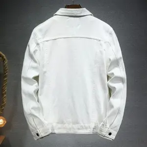 Kyn Apparel 2026 Spring Men Solid Lapel Denim Jackets Fashion Motorcycle Jeans Jackets Hommes Slim Fit Cotton Casual Black White Coats