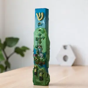 Minecraft Inspired Mezuzah Cover – Handmade Resin Judaica Case, Perfect Jewish Teenager Gift Idea Mezuzah Holder - Bar & Bat Mitzvah Gift