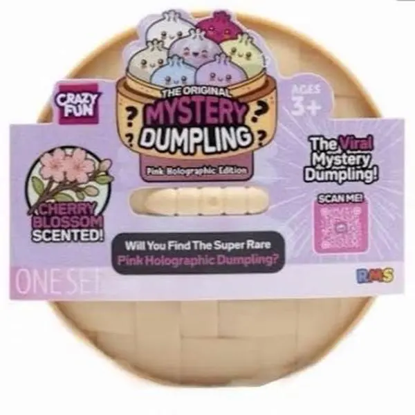 RMS Crazy Fun stuffed bun Stuffed Dumpling | 1 Sealed Blind Pack Stress Relief Toy Cherry Blossom Edition