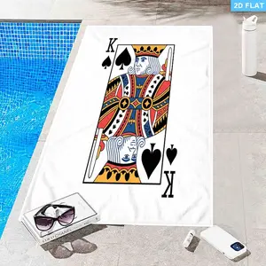 Spade K pattern beach towel, made of microfiber material, available in multiple sizes, single-sided printing, suitable for beach and bathroom