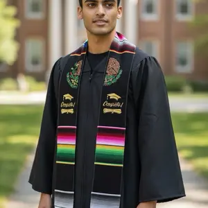 Graduation Stole with Mexican Shield Design for Academic Ceremonies and Celebrations