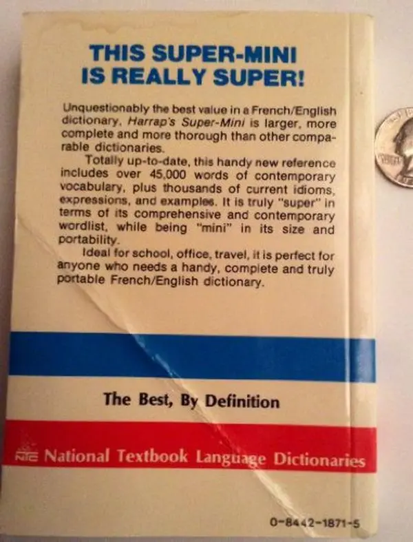 Harraps Super Mini French/English Dictionary by Harrap's (Paperback) - Used