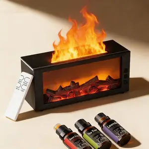Air Humidifier & Essential Oil Diffuser with 7-Color Flame LED Light  Add water + 5-6 drops of essential oils, power on to hydrate dry air and disperse calming aroma. Realistic flickering flame effects double as decor—perfect for aromatherapy, home diffus