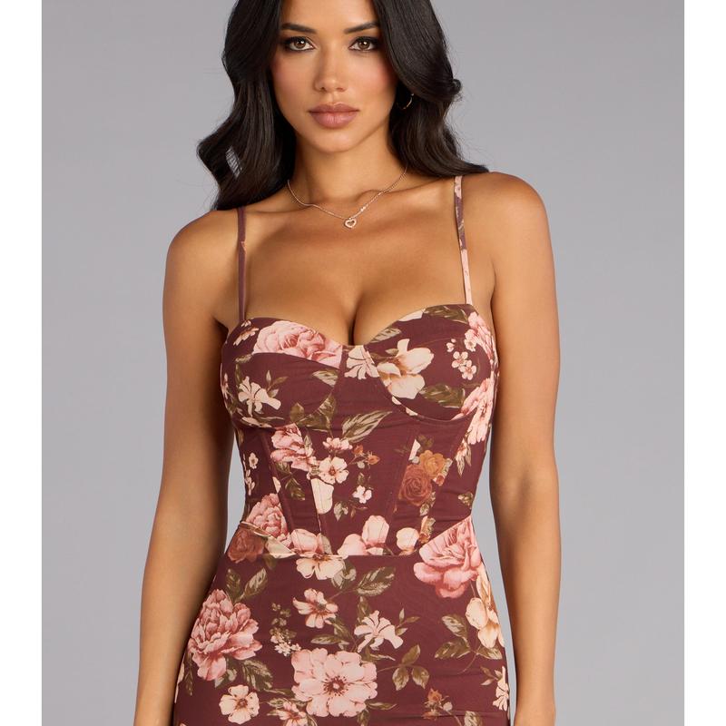 Fall Romance Mesh Midi Dress