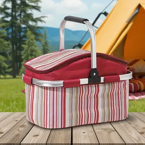 Portable Foldable Picnic Basket Multifunctional Outdoor Storage Basket Great for Camping Picnic Beach Trips and Daily Home Storage
