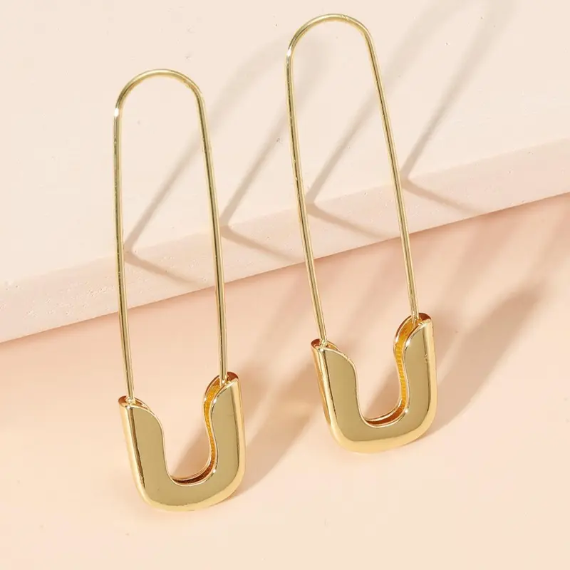 1 Pair Geometric Design Hoop Earrings, Elegant Minimalist Earrings, Fashion Accessories for Women, Fashionable Jewelry Accessories, Trendy Accessories for Party and Daily Life, Ear Hoops