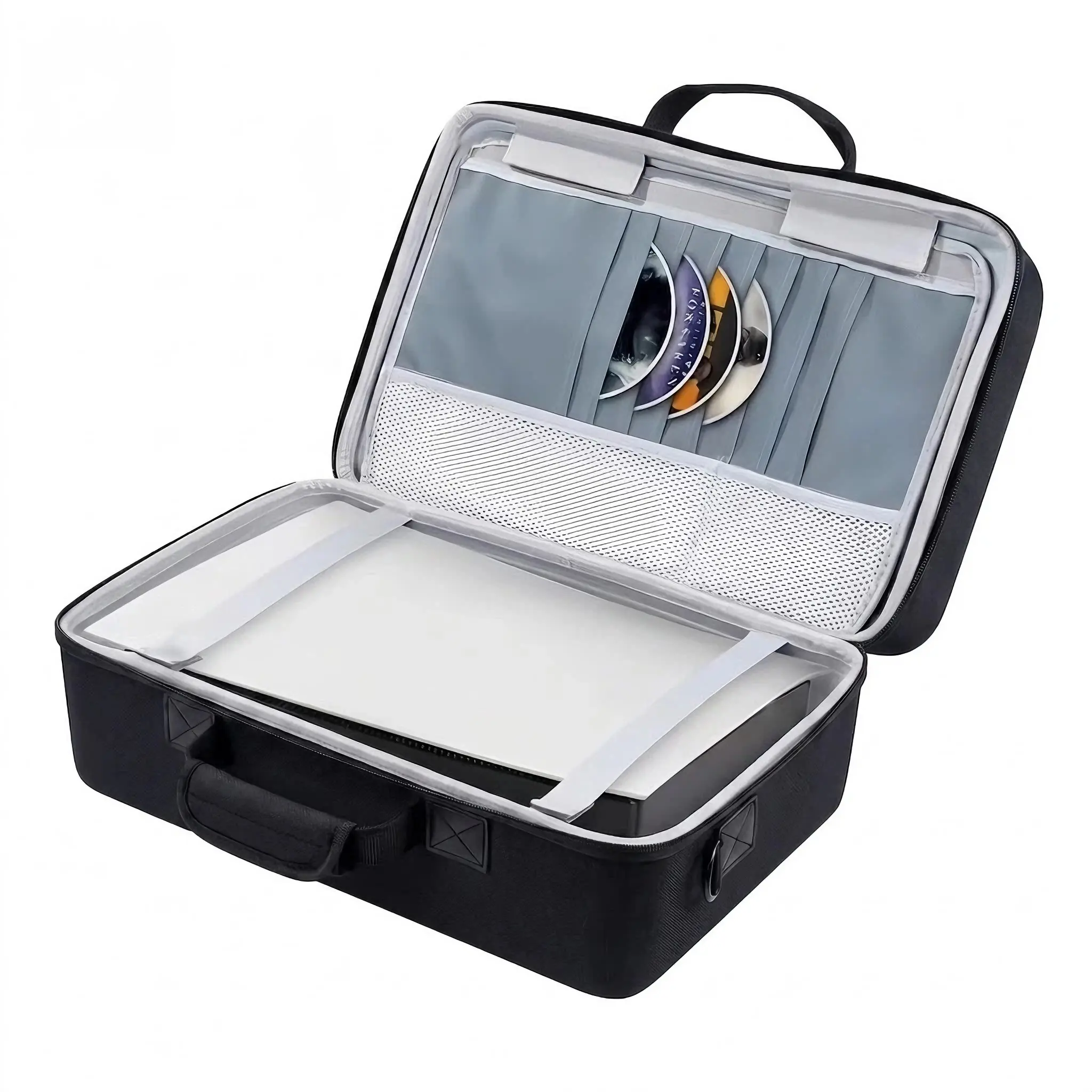 Hard Shell Carrying Case Compatible with PS5, Protective Travel Case for Console, 2 Controllers, Headset & Gaming Accessories