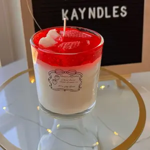 Sweet Strawberry Scented Soy Wax Candles - 8oz, 10oz Home Decor Candles for Home Supplies, Candle Lavender