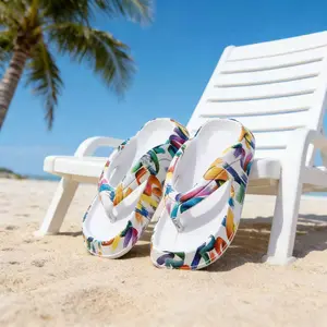 Colorful Printed Cloud Soft Platform Flip Flops – Non-Slip Arch Support Thong Sandals, Waterproof Quick Dry for Summer Beach & Pool, Women & Men