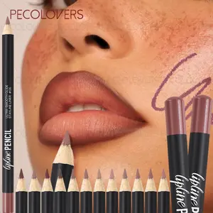 12pcs/set Nude Lip Liner, Stackable, 3D Lip Shape, Gentle and Delicate, Create A Variety of Color Makeup for Your Lips