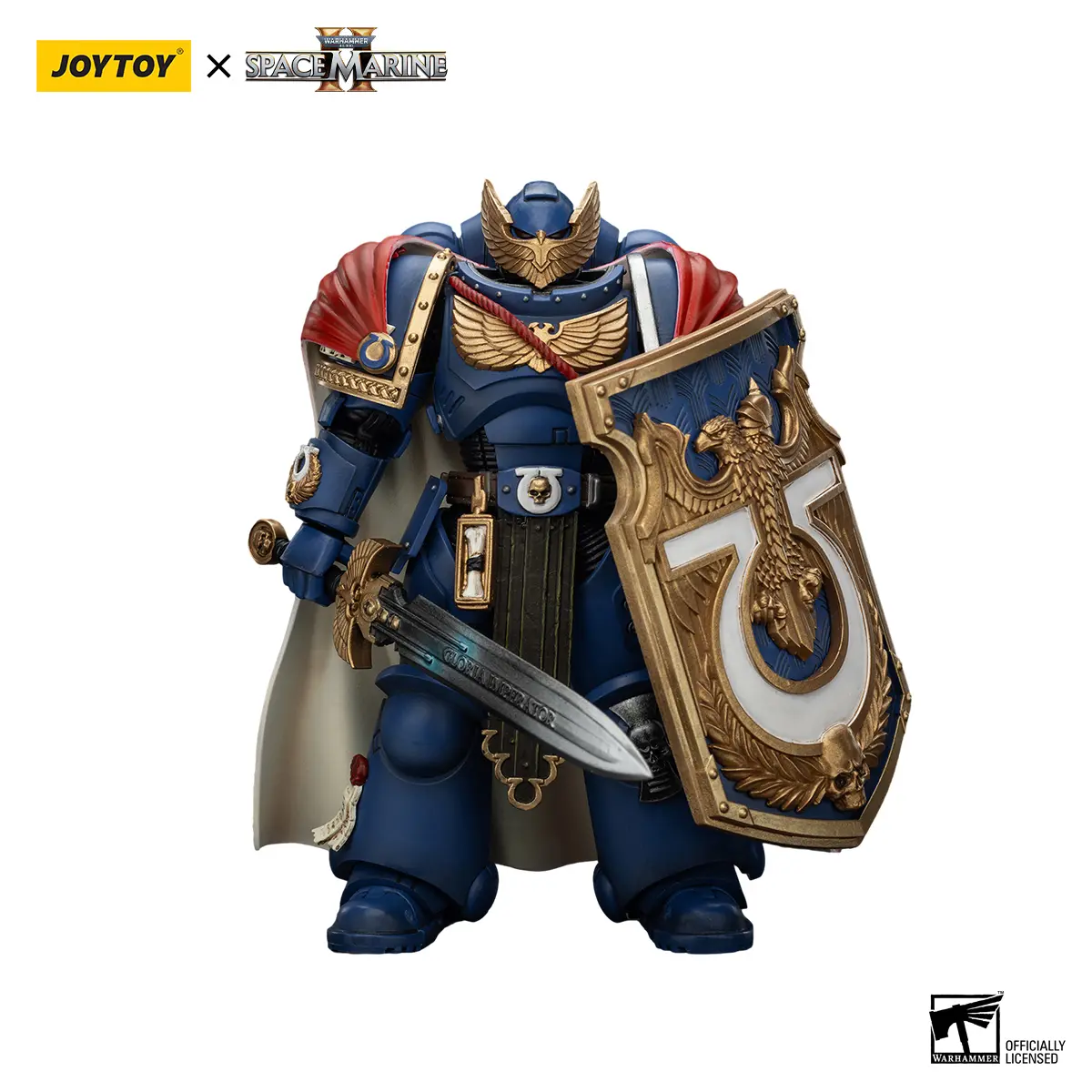 JOYTOY 1/18 Ultramarines Victrix Honour Guard Action Figure (JT01345) - Minifigures, Screen-Free, Decorative, Hyper-Realistic, Lead-Free - Includes Storm Shield, Power Sword Collectible Model, Minifigures Action Figures, Screen-Free Action Figures