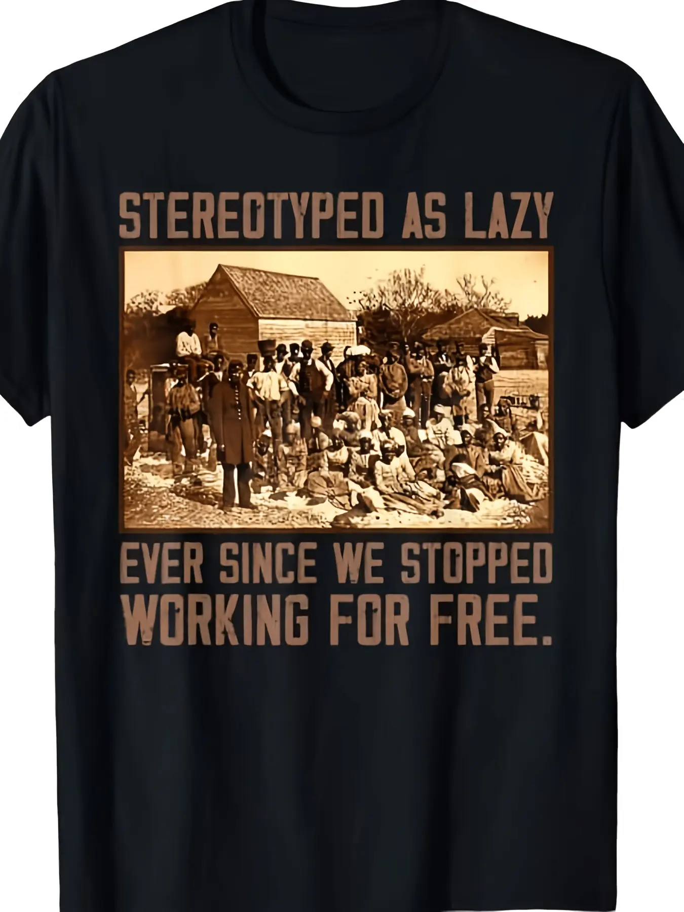 Men's Black T Shirt 'STEREOTYPED AS LAZY' Design w unisex soft cotton short sleeve t shirt, vintage graphic casual tee for men women teens, perfect birthday holiday gift for camping travel gym daily street casual wear