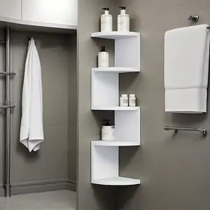 1pc Home Bookshelf Corner Storage Rack, Wall Mounted Triangle Shelf, Multi-Layer Organizer for Living Room, Bedroom, Study, Kids' Room