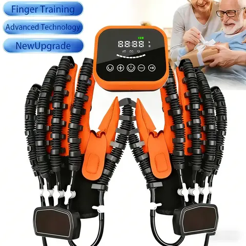 Bionic Robot Training Glove—a mechanical relaxation glove equipped with a control panel, designed for hand exercises—suitable for home and clinic use—featuring advanced technology, the perfect training gift for your family