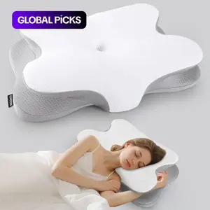 Cervical spine pillow for pain relief-Cervical spine pillow for side back stomach sleeper, ergonomic orthopedic support pillow, supportive memory foam for sleeping, cooling pillowcase, Black Friday gift #GLOBAL PICKS
