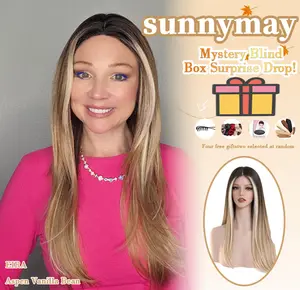 Sunnymay “EIRA Aspen Vanilla Bean” Layered Cut Women’s Fashion Synthetic Wig, 13×0.5 Lace Front, No Gel Design, Low Density 120%, Pre-Cut for Lace Artificial Wig Hd Frontal Lace Highlight Wig Blonde Bob Wig