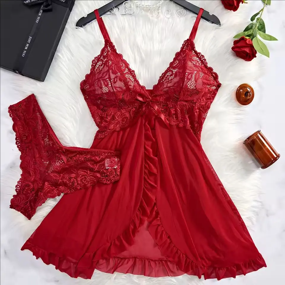 red net nighty dress 2 Pcs Summer Sexy Net Nighty 02 - Bridal Red Short Net Nighty Dress -  Online Shopping in Pakistan - Online Shopping in Pakistan