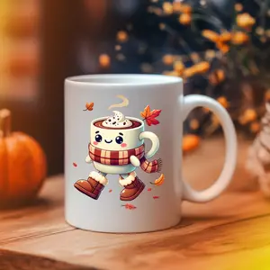 Cozy Cocoa Fall Mug Drinkware Tumbler - Classic Ceramic Cup for Beverages Cute & Comfy Co. pottery mugs