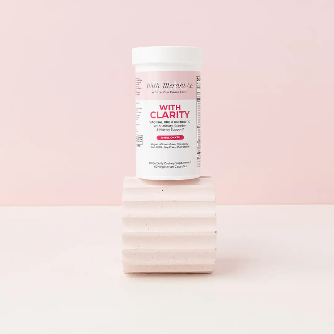 Meraki Co With Clarity Probiotic 50 Billion CFUs & 600mg Prebiotic Fiber Blend for Optimal Gut Health & Reproductive Support Vegan Non-GMO