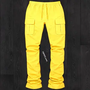 R - Stacked Flare Nylon Cargo -  Yellow - 422