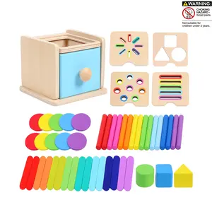 New Wooden Puzzle Toy, Color Shape Classification Multi-Set Matching, Stick Sorting Stacking Desktop Game, 3+ Easter Thanksgiving Christmas Gift