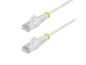StarTech.com 9in White Slim CAT6 Ethernet Cable, Snagless RJ45, LSZH, 28AWG Pure Bare Copper, Slim Network Patch Cable/Cord